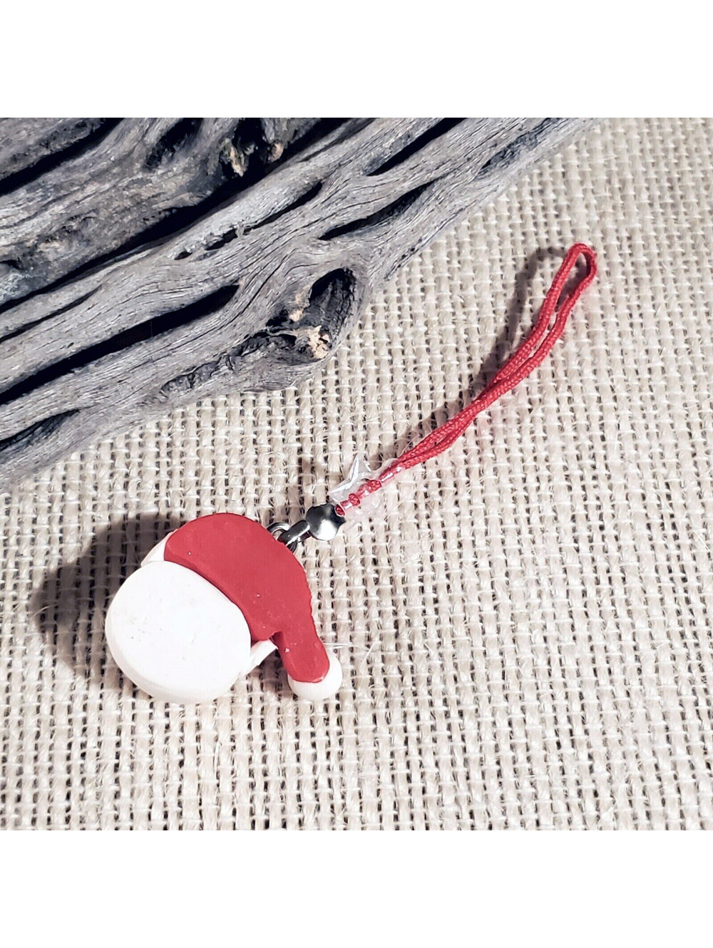 Handcrafted Fimo Clay Santa Claus Hat Christmas Zipper Pull - Picture 3 of 3